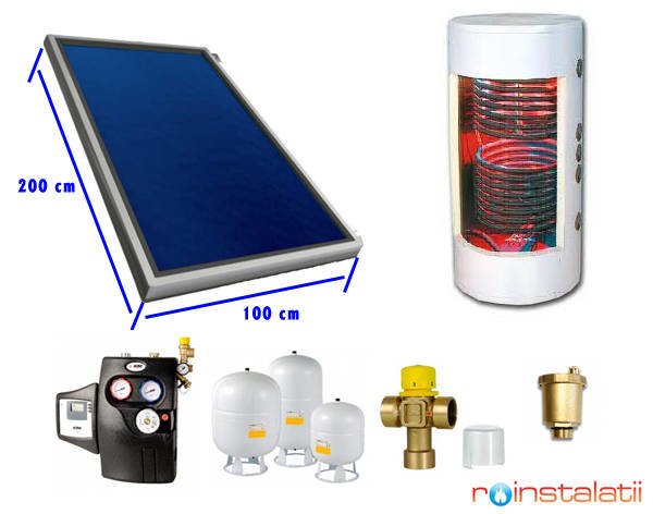 Sistem panou solar plan 1-2 pers,